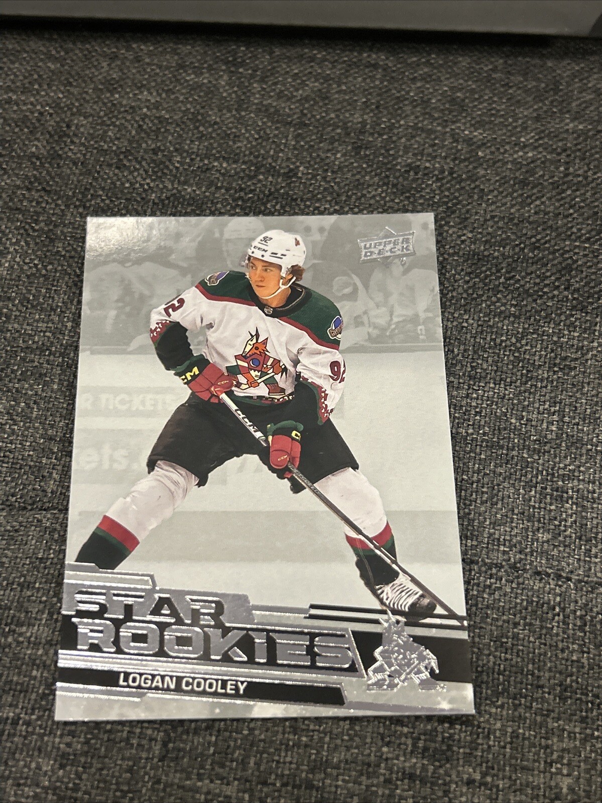 2023-24 UD Star Rookies Logan Cooley #3 (RC) Arizona Coyotes