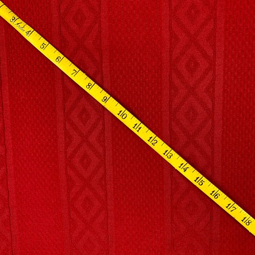 Vintage New Textured Red Polyester Double Knit Fabric 2.33 yds MCM Bellbottoms - Picture 6 of 9