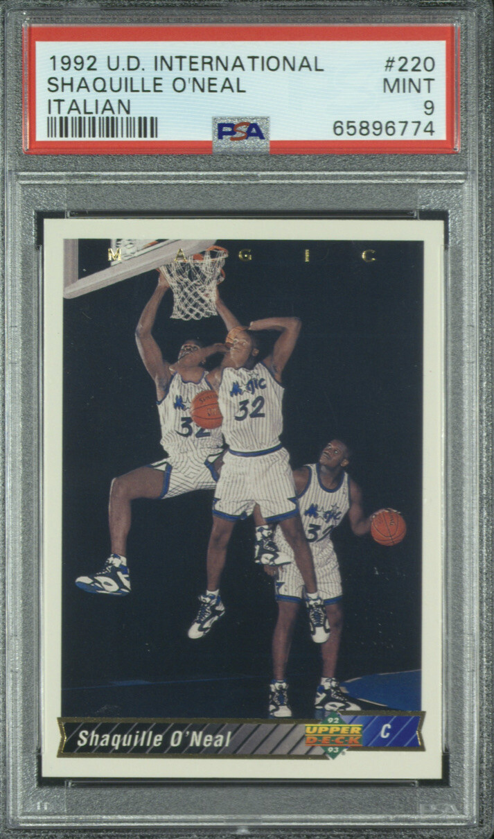 SHAQUILLE O' NEAL RC PSA 9 SHAQ 1993 UD European Edition #220 RARE!!