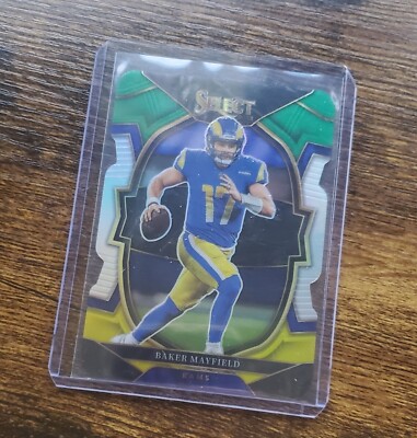 2022 Panini Select Green Yellow Die Cut #9 Baker Mayfield Rams/Buccs