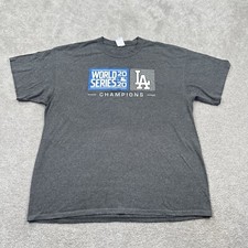 LA Dodgers 2020 World Series Champion T Shirt Size XL Grey MLB Baseball