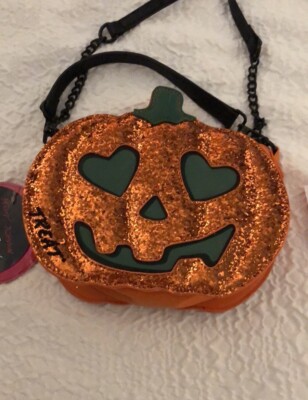 Betsey Johnson Trick Or Treat Orange Pumpkin Double Sided Crossbody Bag NWT