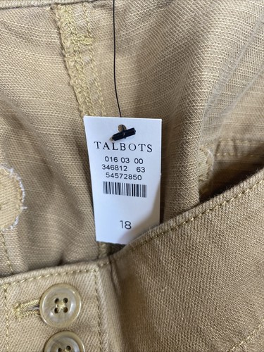 Talbots Pants Womens 18 Brown Supersoft High Waist Straight Leg Cargo Crop NWT - Picture 13 of 14