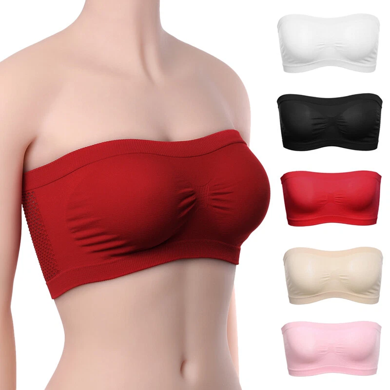 Tube Top Bra Seamless Strapless Bralette Stretch Wrapped Women Chest Bust ca