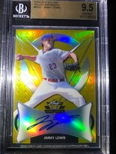 🔥💎 2019 LEAF VALIANT BGS 9.5 GOLD /10 REFRACTOR HOLO JIMMY LEWIS AUTO RC