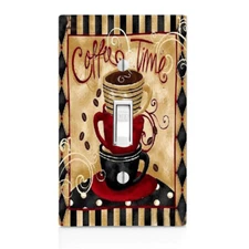 Coffee Time Kitchen Light Switch Cover, Home Décor, Night Light, Cabinet knob