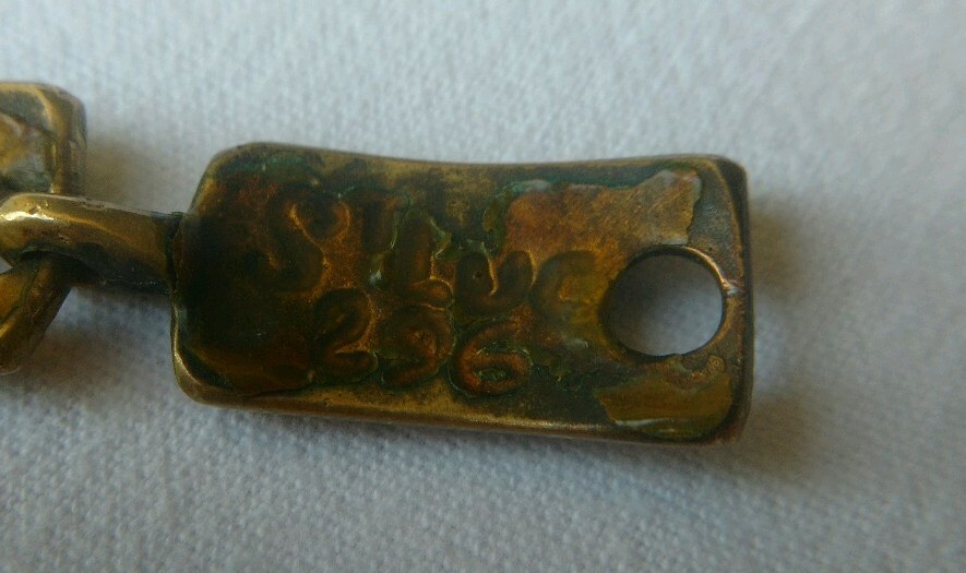 Bracelet Vintage Moderniste Années 60-70 Signé ST LUC - Bronze Et émail - Occasion