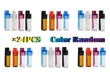 24pcs/box Outdoor Travel Dispenser Bottles 51mm Mini Mixed Color Glass Jars