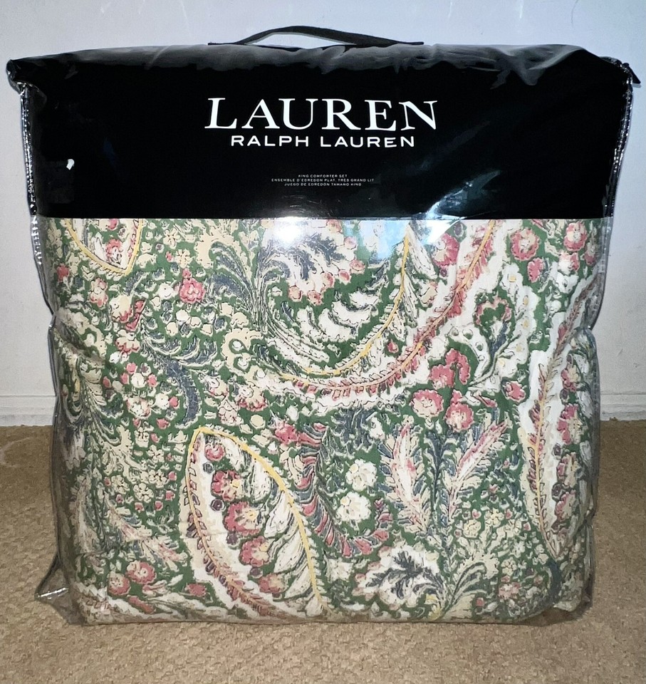 770 Ralph Lauren Allie Paisley King Comforter Set 5 Piece King Shams