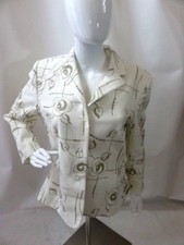 Bernard Zins White Embroidered Blazer Size 12