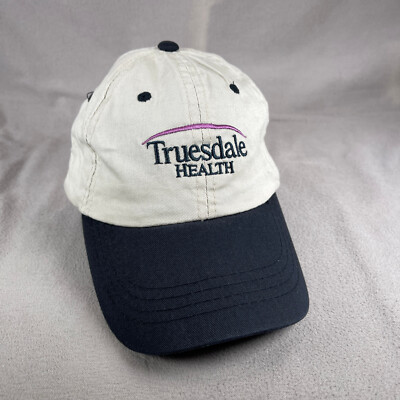 Truesdale Health Hat Men OS Beige Two Tone Strapback Dad Cap Embroidered