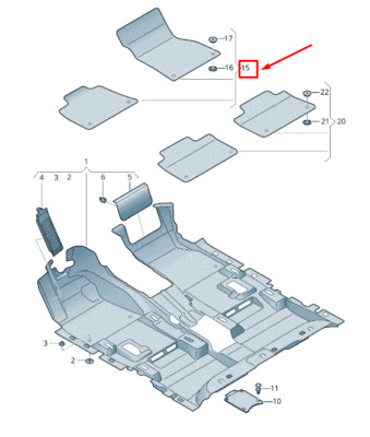 AUDI E-TRON GEN. BODENMATTENSATZ VORNE RECHTSLENKER 4KR863691 JS1 4KR863691JS1