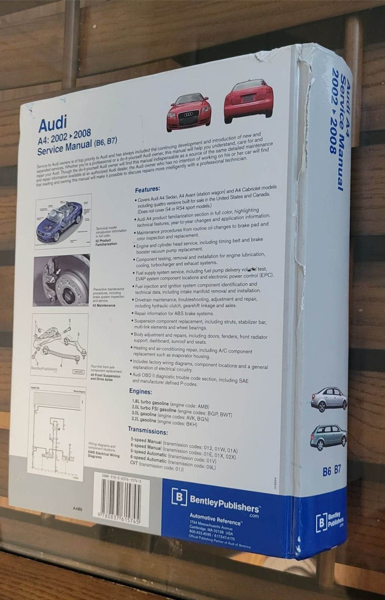 Audi A4 Service Manual: 2002, 2003, 2004, 2005, 2006, 2007, 2008