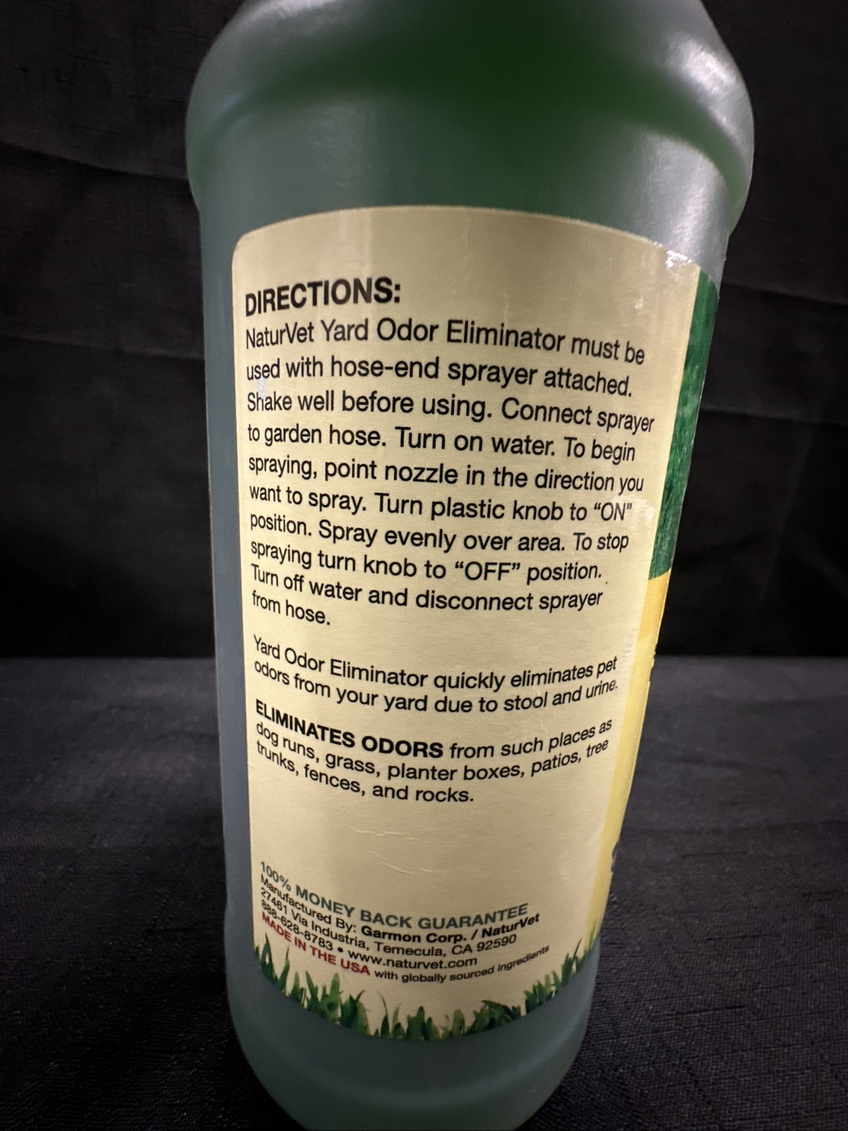 NaturVet Yard Plants Pet Odor Eliminator Concentrated Hose Spray Nozzle 32 oz