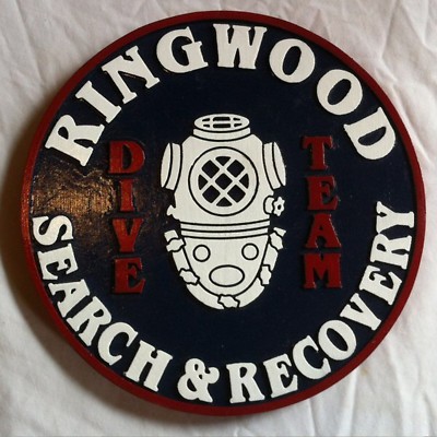 Ringwood Fire Department Search Dive Team Patch Sign 3D plaque Carved