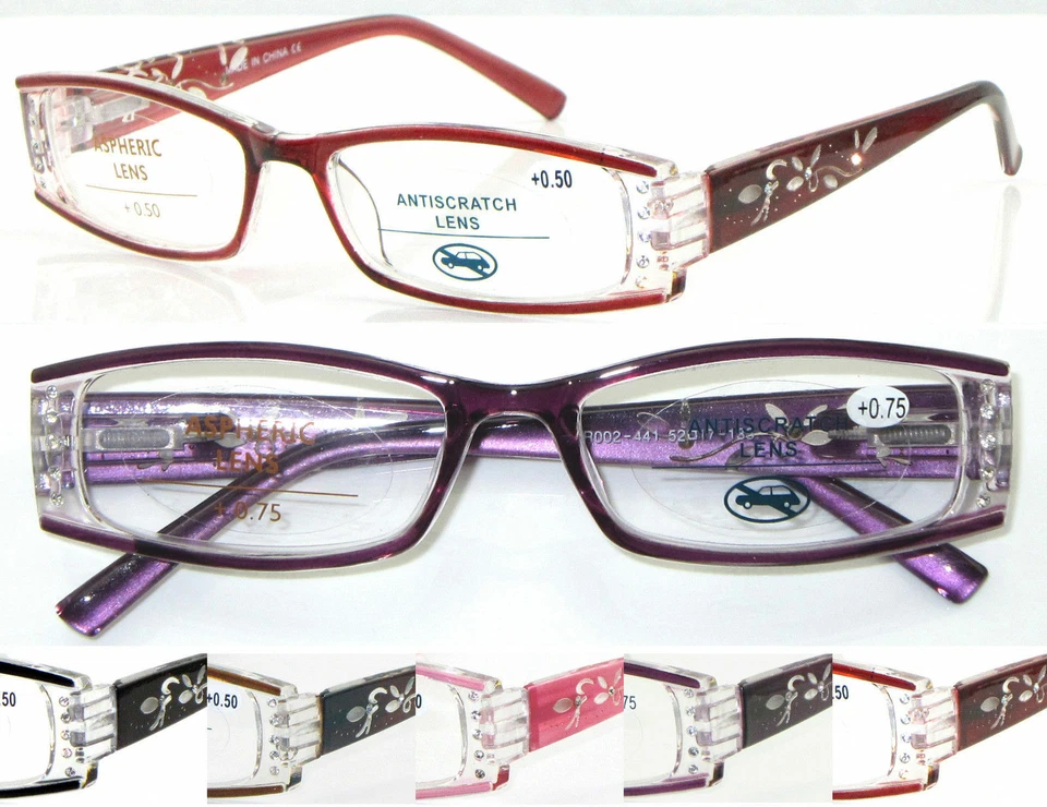 Womens Reading Glasses +0.5~+3.50/UV400 Sun-Reader +1.0~+3.50/Spring Hinges R441