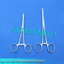 New 2pc Set 6"  10" Curved Hemostat Forceps Locking Clamps Stainless Steel