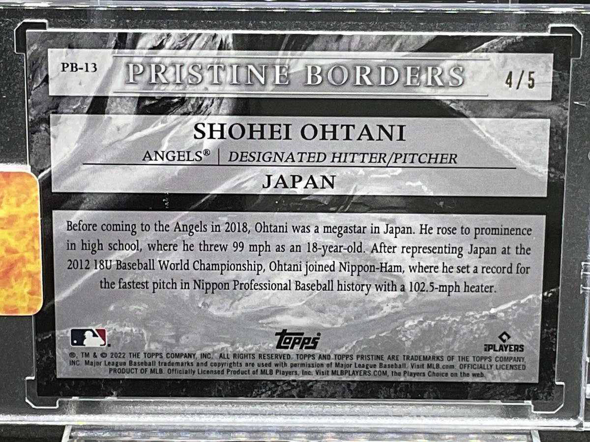 大谷翔平 Topps Pristine Borders Shohei Ohtani 2022 TOPPS