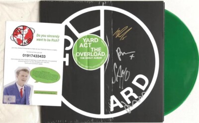 Yard Act - The Overload GHETTO LETTUCE GREEN VINYL SIGNED AUTOGRAPHED + FLYER