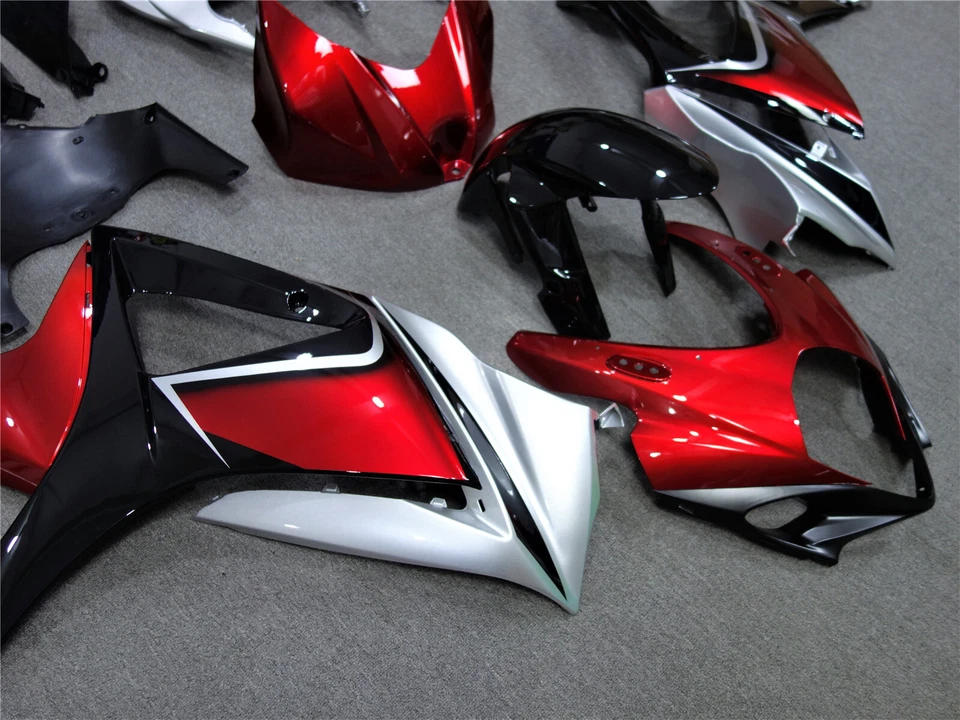 Red Sliver Black Fairing Kit for 2007-2008 Suzuki GSXR1000 ABS Injection Body Foto 4 de 4