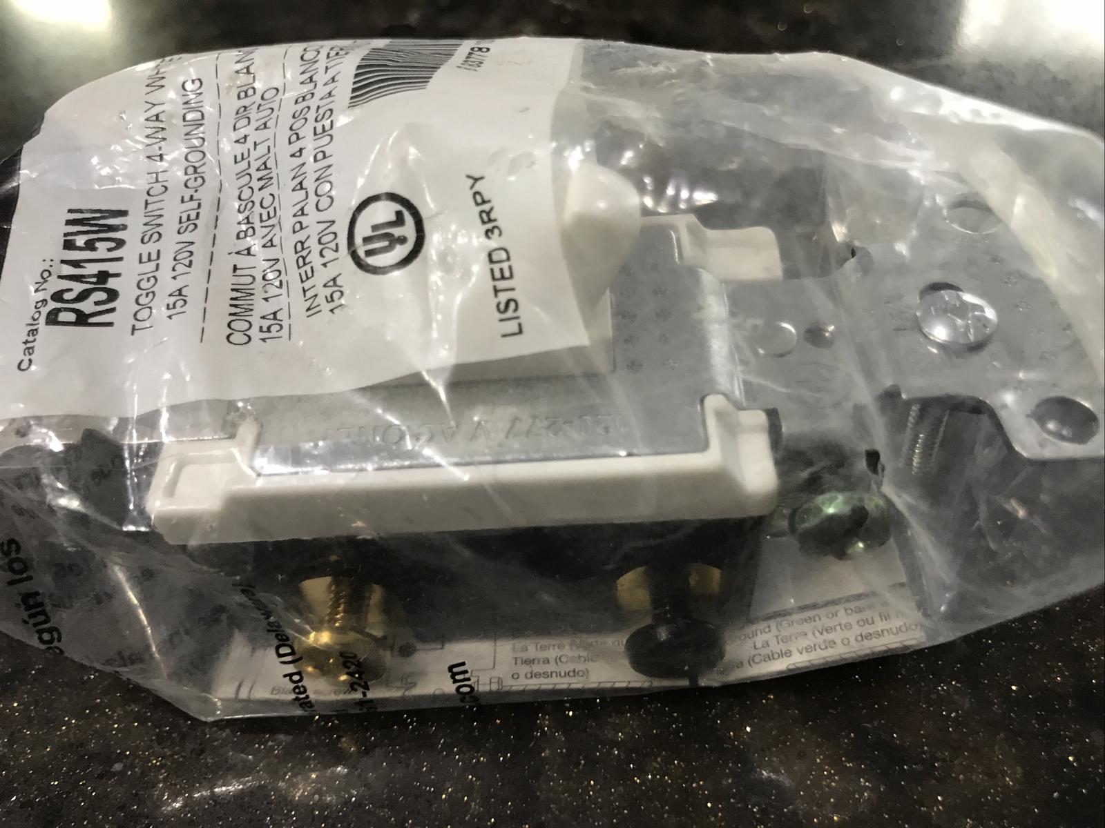 New! Hubbell RS415W Home Select Self Grounding 4 Way Toggle Switch