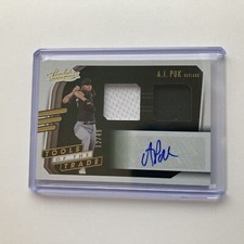 A.J. Puk 2021 Panini Absolute Tools of the Trade Dual Relic Auto Card /49 TT2SAP