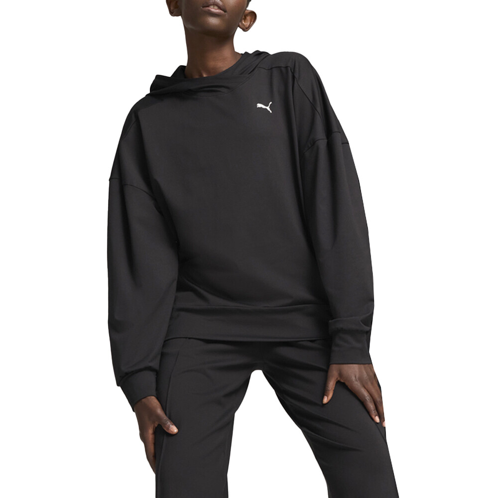 Пуловер с капюшоном Puma Cloudspun, женская черная повседневная верхняя одежда 52576201