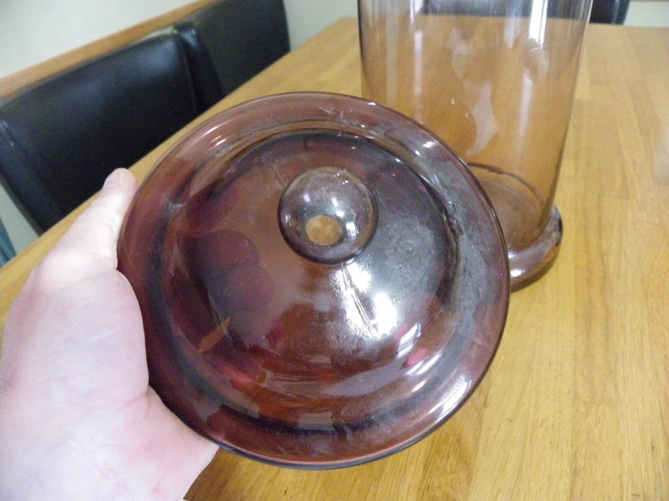 POT A PHARMACIE ANCIEN EN VERRE AVEC COUVERCLE - Photo 3/4