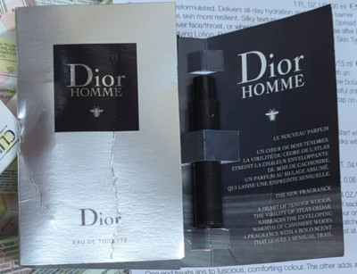 Lot Of 2 Dior Homme Men's Eau De Toilette EDT Fragrance  0.03 oz/1 Ml Sample Sz