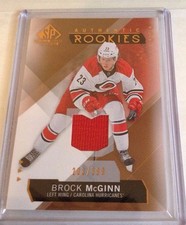 15-16 2015-16 SP GAME USED BROCK McGINN ROOKIE JERSEY /399 172 HURRICANES