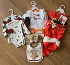 Bundle of Baby Girls Size Newborn Holiday Theme 12 Total Items New