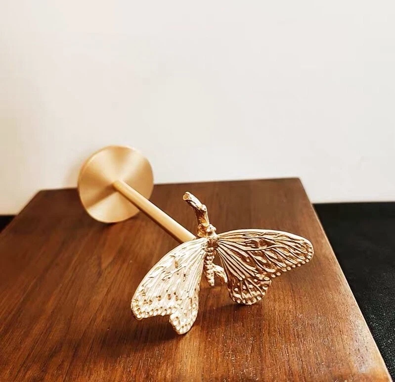 Cortina de latão maciço borboleta metal animal moderno amarrar decoração para casa - Imagem 2 de 2