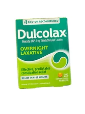 Dulcolax Overnight Laxative 5mg 25ct Comfort Coated Tablets Exp 7/2027