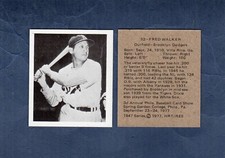 #52 FRED "DIXIE" WALKER, Dodgers 1947 Bowman HRT/RES 1977 | pre-EPSCC promo card