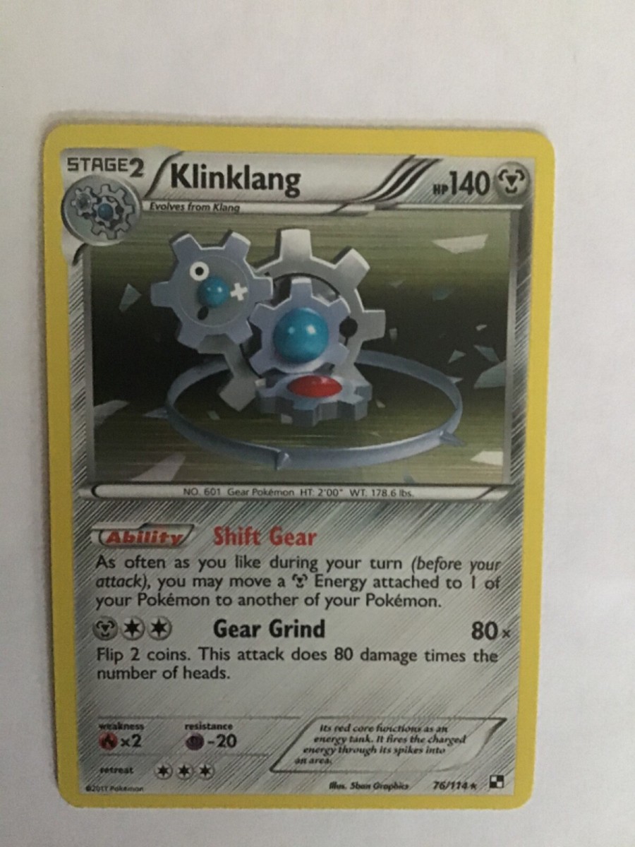 2011 Pokemon, Black & White, #76/114 Klinklang, Holo Rare | eBay