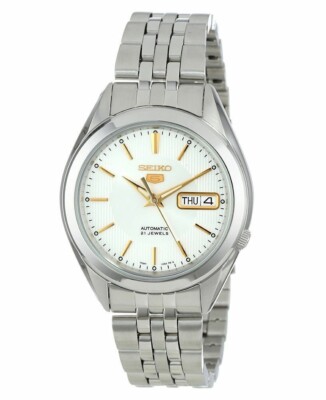 Seiko Men's SNKL17 Stainless Steel Analog with Silver Dial Watch