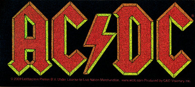 Sticker - AC/DC Red GLITTER Logo Rock Blues Metal Music Band Decal ACDC ...