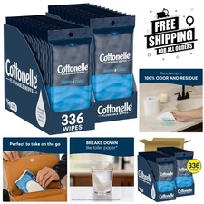 Gentle and Effective Adult Flushable Wet Wipes Pack of 336 - Ideal for Daily Use