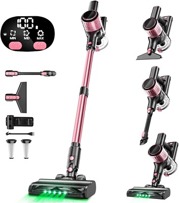 Cordless Vacuum Cleaner, 350W/30Kpa 8-in-1 Stick Vacuum with Anti-Tangle 