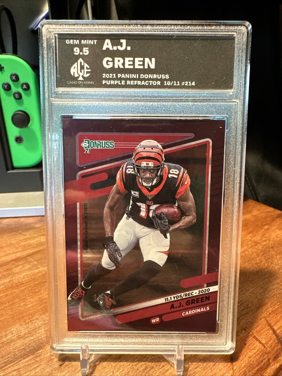 2021 Donruss AJ Green Purple 10 /11 Graded Gem Mint 9.5 HOF