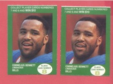 1990 British Petroleum CORNELIUS BENNETT Buffalo Bill 2-Card Set Both Variations
