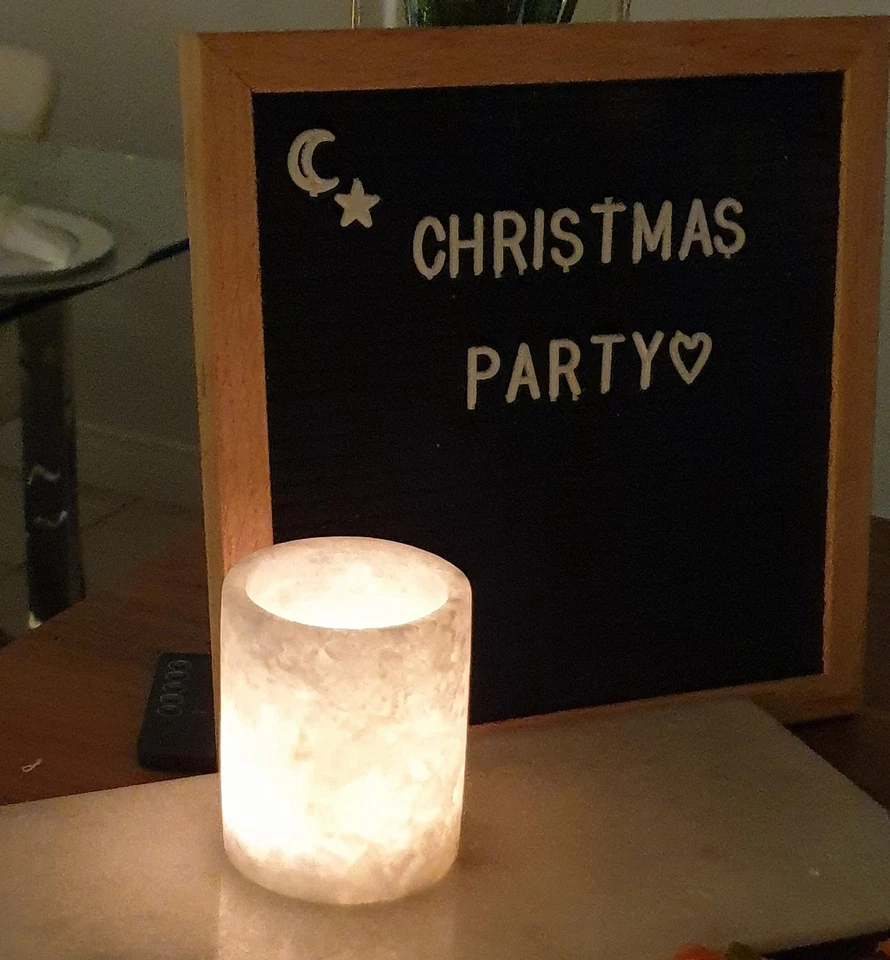 Candelabro individual de alabastro blanco - Tealight egipcio y velas votivas H... Foto 2 de 3