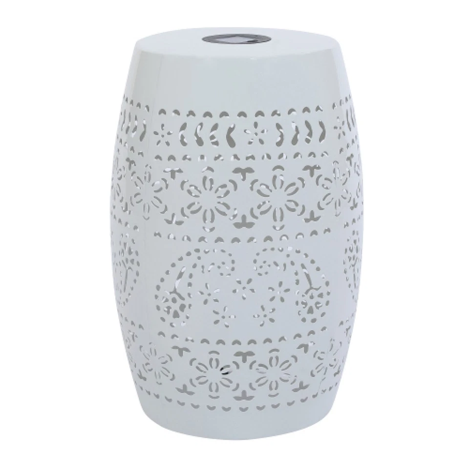 Mesa auxiliar solar con batería solar incorporada impresionante patrón de flores Foto 3 de 4