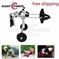 Adjustable Stainless Steel Dog/Cat Wheelchair Cart For Handicapped Pet 19.8-35.2