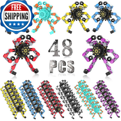 Transformable Fidget Spinner for Kids and Adults,Deformable Chain DIY Robot Spin
