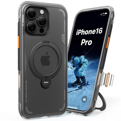 TORRAS Ostand Q3 Air Case for iPhone 16 Pro 6.3'' New Black Shockproof MagSafe