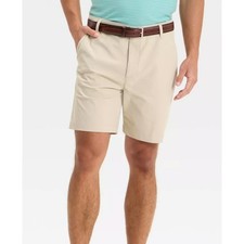 NWT Men's 360 Lifestyle Golf Shorts 7" All In Motion - Almond Lightweight 32