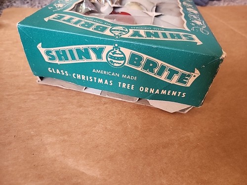 Vintage Vidrio Brillante Brite 2" Mezcla Adornos de Navidad 12x Docena con Caja INDENTACIONES - Imagen 5 de 24