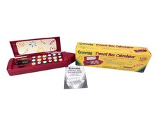2001 Vintage Red Crayola Pencil Box Calculator Crayon With Original Box Manual