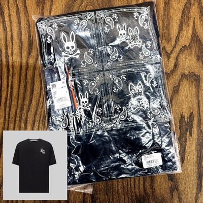 NEW* Men Psycho Bunny Luke Back Graphic Tee BLACK (MT0200233 001
